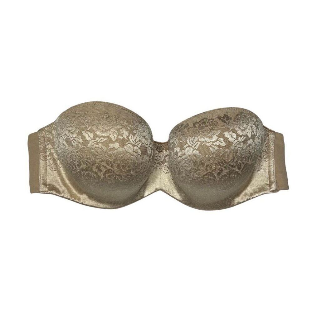 Soma Champagne Lace Strapless Bra 34D lined